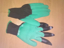 Садові рукавички з пластиковими наконечниками Garden Gloves green фото від покупців 8