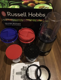Блендер Russell Hobbs стаціонарний Nutri Boost 700Вт, чаша-700мл, чопер 300мл, чорно-сріблястий фото от покупателей 1