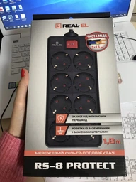 Сетевой удлинитель Real-El RS-8 Protect 1.8 м Black (EL122300021) фото от покупателей 11
