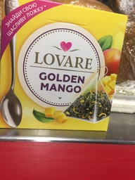 Чай зеленый листовой с лепестками цветов и ароматом манго Lovare Golden Mango 15 пирамидок по 2 г (4820198874636) фото от покупателей 4