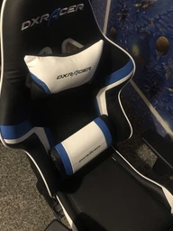 Кресло для геймеров DXRacer Racing OH/RW288/NBW (черное/голубые и белые вставки) (62109)