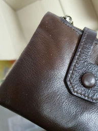 Шкіряний чоловічий гаманець Vintage середнього розміру коричневого кольору з кнопкою (bg146fash02) фото від покупців 10