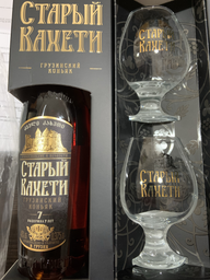 Бренді Старий Кахеті 7 років витримки 0.5 л 40% + 2 келихи (4860013086455) фото від покупців 1