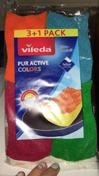 Губки кухонные Vileda PurActive Color для тефлона 4 шт (4023103208049) фото от покупателей 4