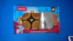 Шоколадный бисквит Барні Фан сэндвич с какао с начинкой с кусочками темного шоколада 180 г (7622210674722)