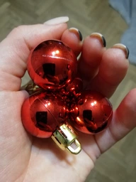 Набор елочных игрушек - мини-шары, 16 шт, D2,5 см, серебристый, глянец, пластик (890575)