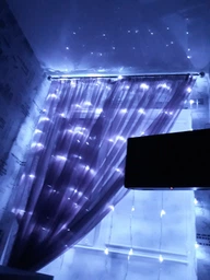 Светодиодная гирлянда Shine Lighting штора водопад 240LED 2*2 метра + коннектор Белая фото от покупателей 2