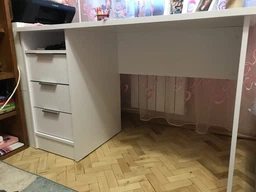 Стол письменный в кабинет, в детскую комнату из ДСП Студент Симпл Сокме белый
