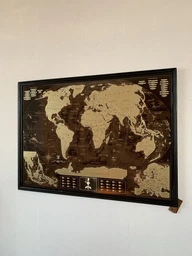 Скретч карта путешествий MyMap Coffee edition ENG в раме Dark Wood 90x65см