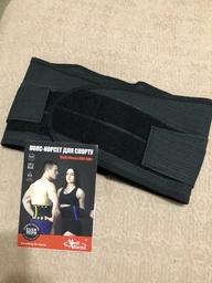 Пояс корсет для тренировок MedAtlantic BODY FITNESS S Черно-синий (КПО-6М-(cS)) фото от покупателей 1