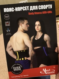 Пояс корсет для тренировок MedAtlantic BODY FITNESS S Черно-синий (КПО-6М-(cS)) фото от покупателей 2