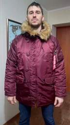 Парка Alpha Industries Slim Fit N-3B Parka 4XL Maroon/Orange фото від покупців 2