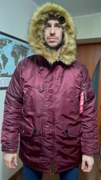 Парка Alpha Industries Slim Fit N-3B Parka 4XL Maroon/Orange фото від покупців 3