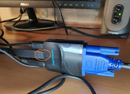 Переходник Vention Flat HDMI-VGA, 0.2 м со звуком и питанием (ACKBB) (43387608)