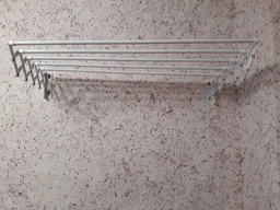 Сушилка для белья настенная Milton сушка для одежды гармошка складная выдвижная на стену на 5 перекладин 60 см Белая фото от покупателей 19