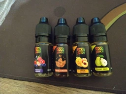 Жидкость для POD систем Eco Juice Salt тест пак Фруктово-ягодный 50 мг 4*10 мл (Friendly Berries+Sweet Pear+Cherry Berry+Peach Mango) (EJS-SET4-10-50) фото от покупателей 6
