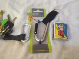 Карабін Munkees 8 mm with strap, compass, keyring black (3228-BK)