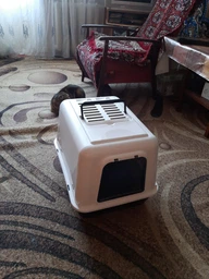 Закрытый туалет для кошек Ferplast Clear Cat 20 55x40x38 см Синий (72053199 - Blue) фото от покупателей 6