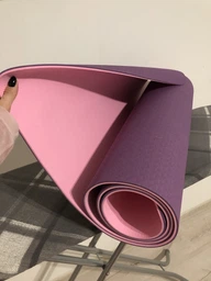 Килимок для йоги EasyFit TPE+TC (Eco Friendly) 6 мм блакитний-синій (двошаровий спортивний каремат, мат для фітнесу, пілатесу)