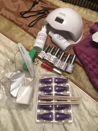 Набір для покриття нігтів гель-лаком Профі + лампа SUN 5 UV/LED 48W White фото від покупців 19