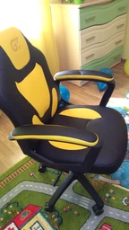 Крісло ігрове GT Racer X-1414 Blue/Yellow фото от покупателей 1