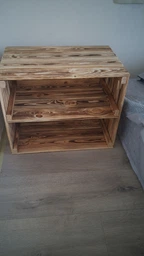 Ящик деревянный обожженный для хранения с длинной полкой ECO WoodBox (ДхШхВ:50*40*32см)