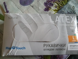 Одноразовые перчатки MedTouch латексные с пудрой Размер M 100 шт Белые (4820226660156/Н325899) фото от покупателей 6