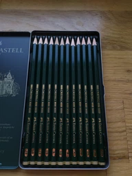 Чорнографітні олівці Faber-Castell у наборі 6 шт. H-8B металевий пенал CASTELL 9000 (119063) фото від покупців 1