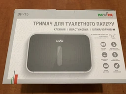 Держатель для туалетной бумаги клеящийся MBM HOME BP-15 WHITE/BLACK белый/черный фото от покупателей 2