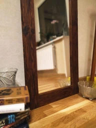 Зеркало в раме из натурального дерева HomeDeco темный орех 150х50