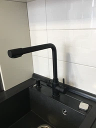 Змішувач кухонний AQUAMARIN ORION 350 NERO granite (Гранітний) із підключенням до фільтру. Чорний матовий фото від покупців 1