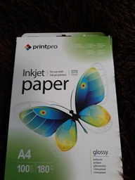 Фотобумага PrintPro глянцевая 180г/м A4 100 л PG180-100 (PGE180100A4) фото от покупателей 1