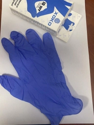 Одноразові рукавиці XoKo нітрилові без пудри Розмір M 10 шт. Блакитні (9869201151925)