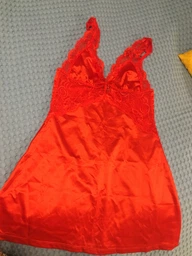 Сорочка атласна Obsessive Secred chemise S/M Червона фото від покупців 3