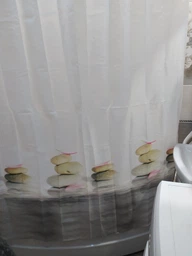 Штора для ванної Tatkraft Stone Garden Textile, 180*180 (2 магніти+12кілець) 14824