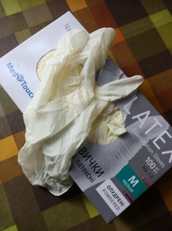 Одноразовые перчатки MedTouch латексные с пудрой Размер M 100 шт Белые (4820226660156/Н325899) фото от покупателей 4