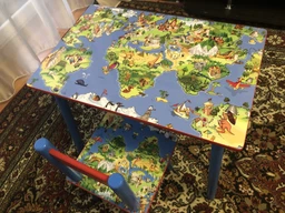 Дитячий столик BabyTable Карта світу з 1 стільчиком