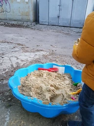Пісочниця/басейн без кришки "Соняшник", пластик, синій, 76*76*20,5 см (31-515-1) фото від покупців 2
