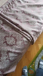 Шторы Декорин Версаль 150х240 см 2 шт Светло-серый рисунок на тёмно-сером фоне фото от покупателей 2