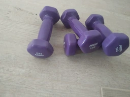 Набір металлических гантель із вініловим покриттям 2 шт по 5 кг Feel Fit Червоний