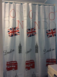 Шторка - занавеска для ванной Bisk Txt London Multi 200х180 + кольца (06870) фото от покупателей 1