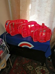 Набор из 3 сумок в роддом EcoNova S+M+XL красный фото от покупателей 1