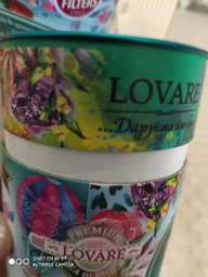 Купаж чорного та зеленого чаю Lovare Splashes Champagne з ягодами годжі тубус 80г фото від покупців 7