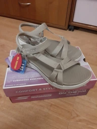 Женские сандалии Skechers 15316 NAT 40 (10) 27 см Бежевые (191665403364)_3154633