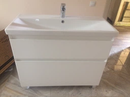 Тумба напольная AQUA RODOS Элит с умывальником CeraStyle Elite 70 см белая матовая фото от покупателей 4