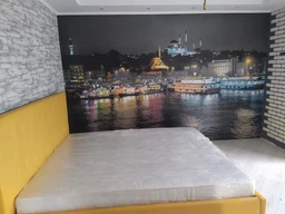 Флизелиновые фотообои в спальню 416x254 см Огни ночного города Стамбул (10152VEXXXL) +клей