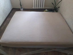 Махрове простирадло на гумці з наволочками 160*200 Бежева фото від покупців 2