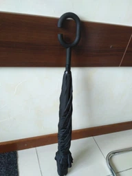 Зонт обратного сложения наоборот Up-Brella умный антизонт женский (смарт зонт) Чёрный фото от покупателей 1