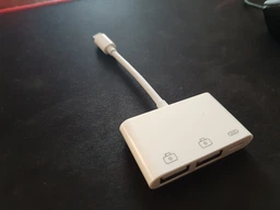 Переходник для iPhone на 2 USB адаптер для iPad на флешку кабель для подключения камеры с разъемом зарядки PAVLYSH PA-16 фото от покупателей 6