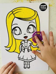 Набор для детского творчества “Раскраска цветным песком” Colorit для девочки (Розовый) фото от покупателей 2